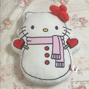 Hello Kitty White Santa Pillow with Red and Pink Accents